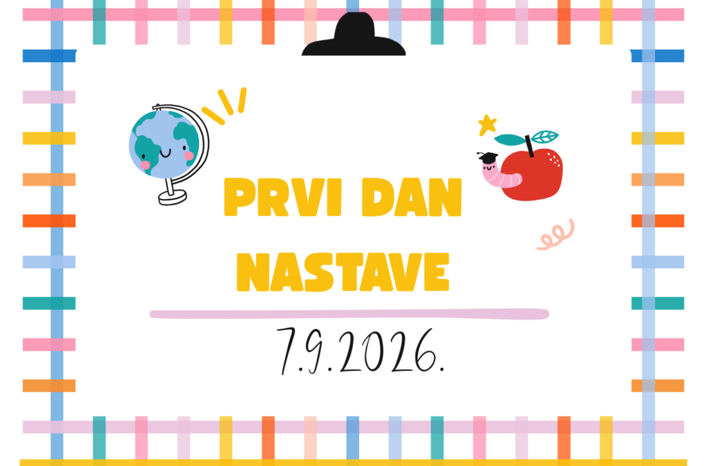 Prvi dan nastave u školskoj godini 2026./2027.